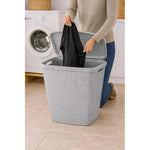 X2 Canasto De Plastico Para Ropa Sucia Con Tapa Calado Cesto Gris Claro Calado