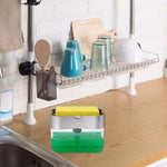 Dispenser Jabón Liquido Detergente Caja Contenedora+ Esponja Gris