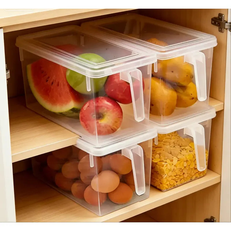 4 Caja Organizadora Para Refrigerador Cocina Transparente Transparente