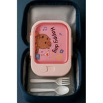 Lonchera Taper Hérmetico  + Cubiertos Infantil Capibara