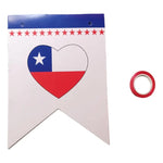 Adorno Guirnaldas 7 Banderines Fiestas Patrias Decoración Blanco-azul-rojo Chile