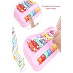 Xilófono  Piano Didáctico Musical Educativos  Bebé 8 Tonos Rosa Chicle