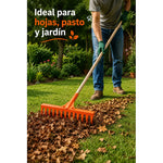 Rastrillo De Jardin Con 14 Dientes Torcidos Metal Sin Mango Naranja