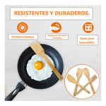 Juego De Utensilios Cocina Madera 4 Piezas Kit Cuatro