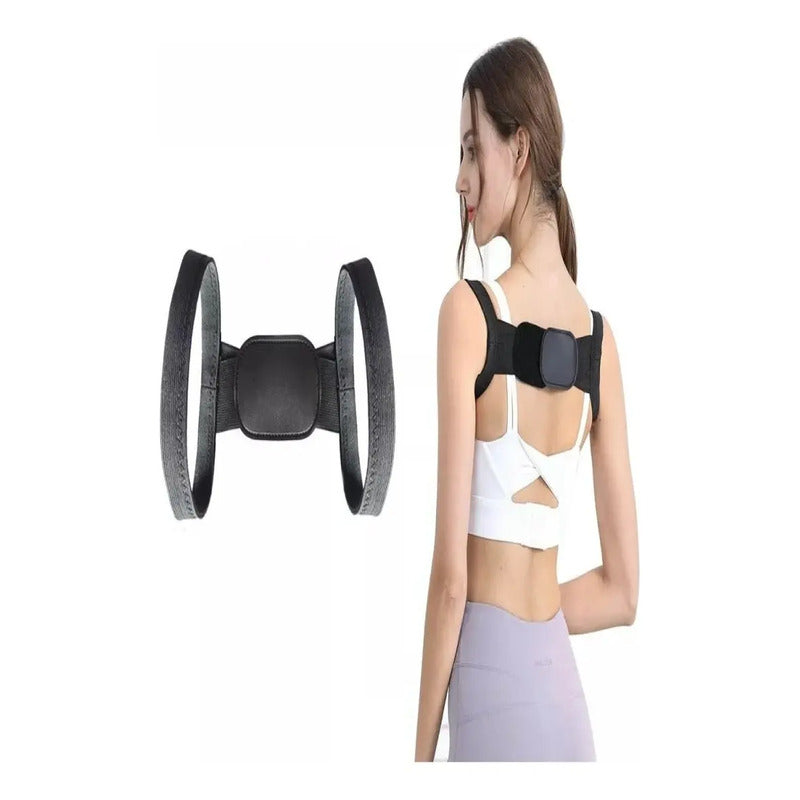 Corrector De Postura Soporte Espalda Ajustable  Unisex  Negro Única Ajustable