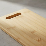 Tablas De Cocina De Bambu Para Cortar O Servir Mango 32x22cm Agarradera Marron Clara