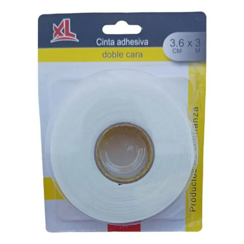 Cinta Doble Faz Blanca Contacto 3.6cm X 3m Montaje Cuadros   Blanco