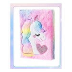 Agenda Diaria De Felpa Con Forma De Unicornio Lujosa Portada Lila