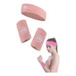 Set De Banda + Muñequera Deportiva Absorbente Sudor Unisex