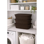 X3 Caja Cesta Organizadora Plastica Con Tapa Apilable 24ltrs