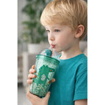 X2 Vaso Infantil Dinosaurio Acrilico Con Bombilla Luz 450ml