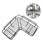 Esquinero Ducha Qatar Shop Negro Autoadhesivo Acero Resistente Agua