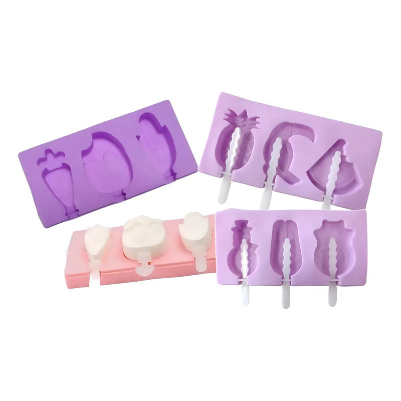Molde De Silicona Para Mini Helados Con Palitos