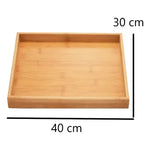 Set 3 Bandejas De Bambu Rectangular Para Servir Alimentos
