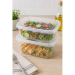Pack 2 Contenedor Hermetico Plastico De Alimentos 3,5 Litros Transparente