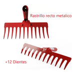 X2 Rastrillos Recto Barre Hojas - Sin Mango - 12 Dientes Rojo