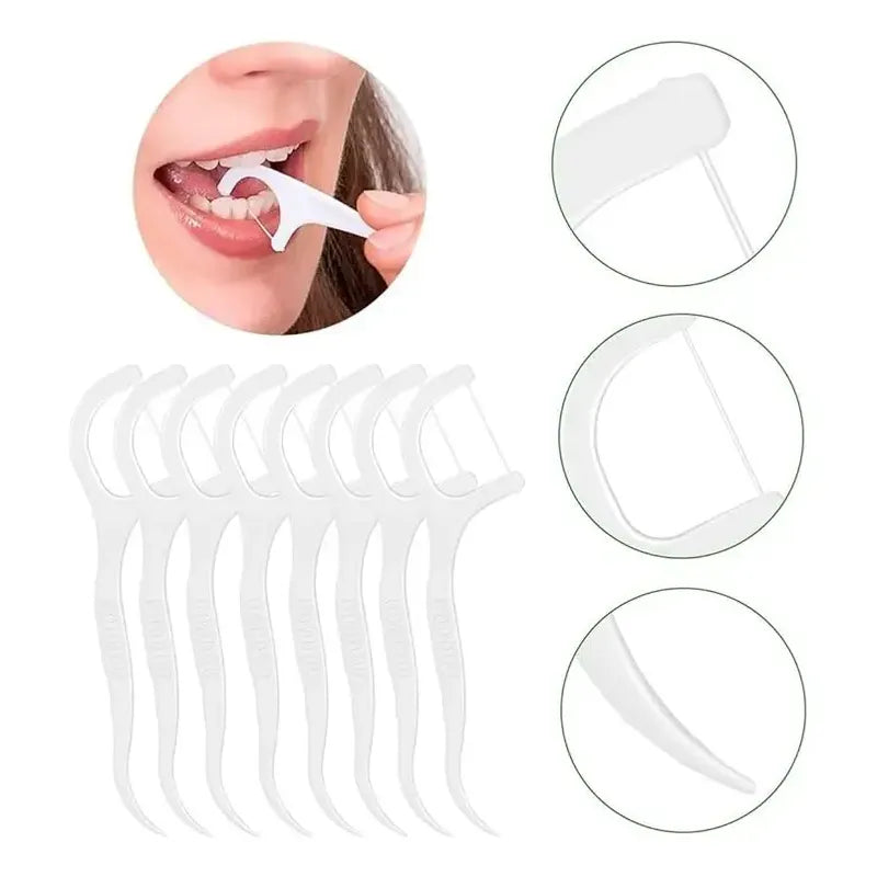90 Palillo De Hilo Dental Para Higiene Oral Limpieza Diaria