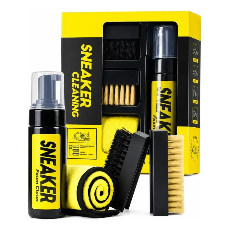 Kit Limpieza Cuidado Zapatillas Sneaker Cepillo Espuma Paño