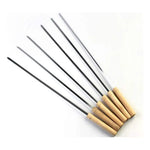 6 Brochetas Pinchos Anticucho Acero Barbacoa Parrilla Asado