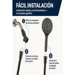 X1 Manguera Flexible Ducha 2 Metro Negra Mate Universal Negro Mate
