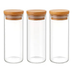 X1 Frasco De 500ml Con Tapa De Bambú Para Especias Transparente