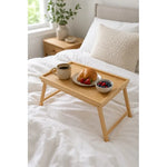 Bandeja Desayuno Con Patas Plegable Para Cama Sofa De Bambu Madera