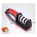Afilador De Cuchillos Manual 3 Etapas Portátil Negro-rojo X2