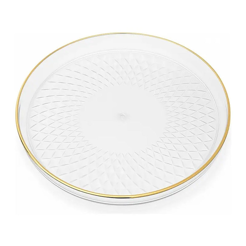 Bandeja Acrilica Transparente Para Servir Decorativa Redonda