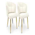 Set De 2 Sillas Sitial De Terciopelo Diseño Petalo + Cojín