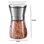 Pack 4 Saleros Molinillos Acero Inox Sal, Pimienta, Especias Plateado