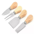 X6 Tabla Picoteo Madera Coctel + Utensilio Para Cortar Queso Redondo Beige