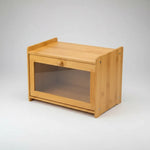 Caja Para Guardar Pan Panera De Bambu Con Tapa Transparente Madera Caja Pan