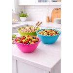 X2 Bowl Plastico Ensaladera Multiuso Para Cocina Resistente Fucsia