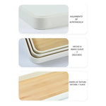 Bandeja De Servir De Melamina Con Grano De Madera 35x23 Cm Blanco