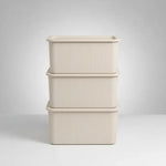 X3 Caja Cesta Organizadora Plastica Con Tapa Apilable 24ltrs