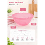 X2 Recipiente Ensalada Bowl Redondo Plastico Multiuso 3.5lts