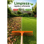X2 Rastrillo De Jardin 14 Dientes Torcidos Metal Sin Mango Naranja