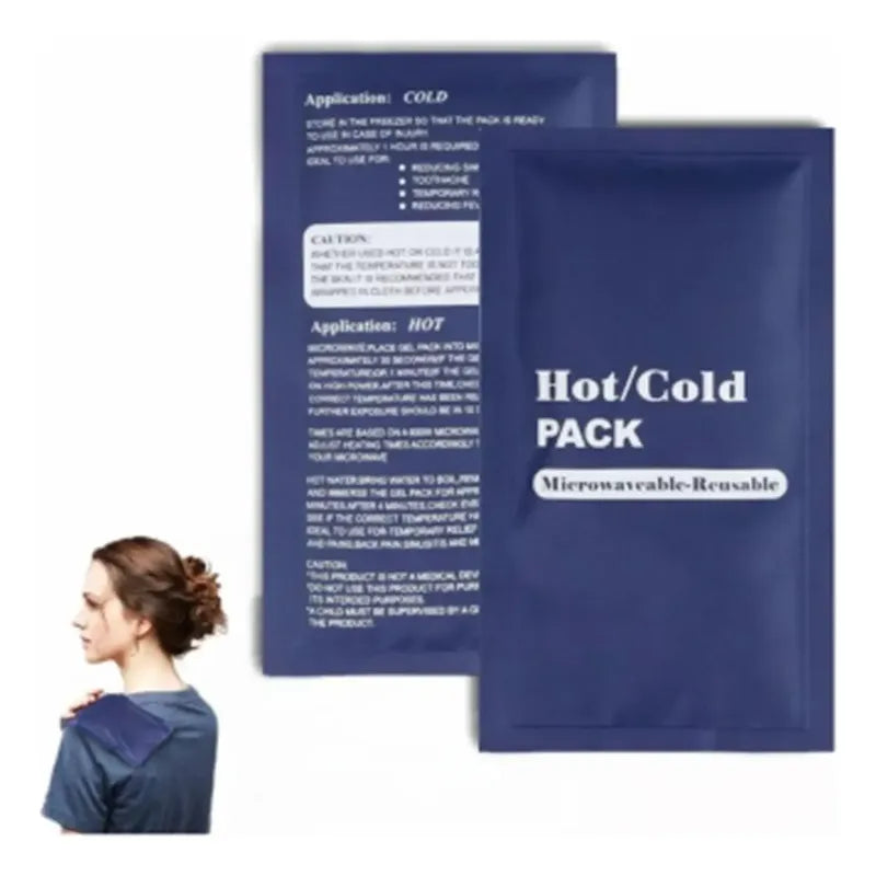 2 Compresa De Gel Frío Calor Terapia Reutilizable 23x13cm