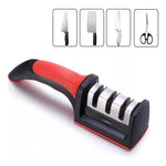 Afilador De Cuchillos Manual 3 Etapas Portátil Negro-rojo X2