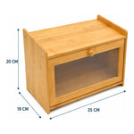 Caja Para Guardar Pan Panera De Bambu Con Tapa Transparente Madera Caja Pan