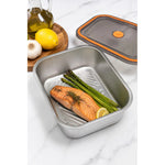 X2 Recipiente Acero Inoxidable Con Tapa Reutilizable 500 Ml Plateado