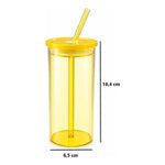 Vaso De Vidrio Con Bombilla Cilindro Para Bebidas Y Frías