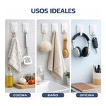 Ganchos De Pared Autoadhesivo Multiuso Colgador 6 Piezas Blanco