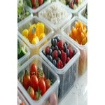 X4 Tapper Fuente Hermetico Plastico Comida Alimentos Frutas Azul