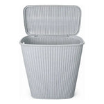 X2 Canasto De Plastico Para Ropa Sucia Con Tapa Calado Cesto Gris Claro Calado