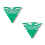 X2 Rastrillos Barre Hojas Plástico Para Jardín 20 Dientes Verde