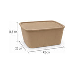 X3 Caja Cesta Organizadora Plastica Con Tapa Apilable 14ltrs