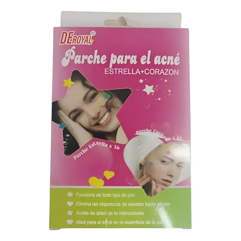 Parche Para El Acne Pack 36 Unid Corazon Estrella Todo Tipo De Piel Día/noche