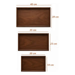 Set 3 Bandejas De Bambu Rectangular Para Servir Alimentos