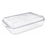Bandeja Acrilico Con Tapa Para Refrigerado Almacenamiento Transparente